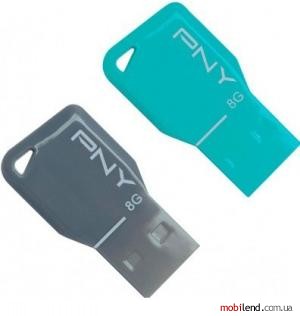 PNY 8 GB Key Attache Twin Pack (FDU8GBKEYCOLX2-EF)