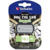 Verbatim 16 GB Dog Tag Black 98671