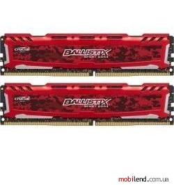 Crucial 32 GB (2x16GB) DDR4 2666 MHz Ballistix Sport LT Red (BLS2C16G4D26BFSE)
