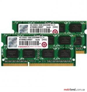 Transcend 8 GB (2x4GB) SO-DIMM DDR3 1600 MHz (JM1600KSN-8GK)