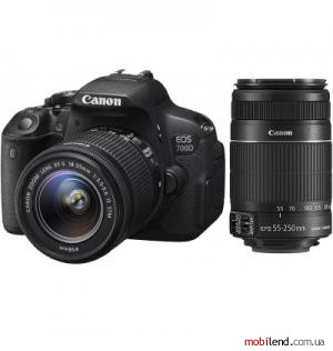 Canon EOS 700D Kit (18-55mm 55-250mm) EF-S IS STM