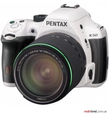 Pentax K-50 Kit (18-135mm DA WR) White