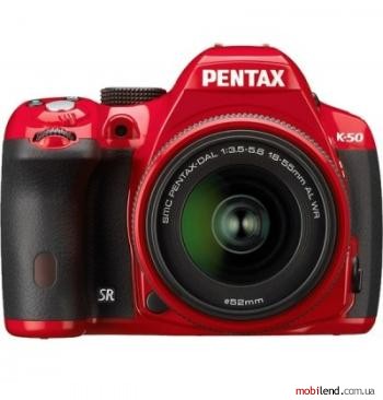 Pentax K-50 Kit (18-55mm DA L WR 50-200mm DA L WR) Red