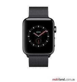 Apple Watch 42mm Series 3 Cellular Space Black Stainless Steel w. Space Black Milanese Loop (MR1V2)