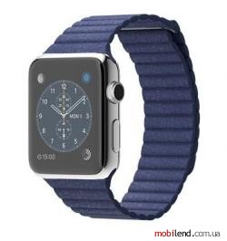 Apple Watch 42mm Stailnless Steel Case with Bright Blue Leather Loop (MJ452)