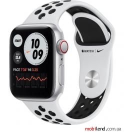Apple Watch Nike SE GPS   Cellular 40mm Silver Aluminum Case w. Pure Platinum/Black Nike Sport B. (MYYR2)