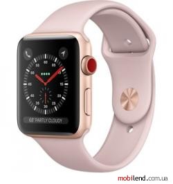 Apple Watch Series 3 GPS Cellular 42mm Gold Aluminum w. Pink Sand Sport B. (MQK32)