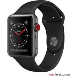 Apple Watch Series 3 GPS Cellular 42mm Space Gray Aluminum w. Black Sport B. (MQK22)