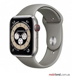 Apple Watch Series 6 GPS   Cellular 44mm Titanium Case with M/L Light Gray Sport Band (M0H23)