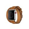 Apple Watch Hermes Series 3 GPS Cellular 38mm Steel w. Fauve Barenia Double Tour (MQLJ2)
