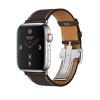 Apple Watch Hermes Series 4 GPS   LTE 44mm Steel Case w. Ebene Barenia Leather Tour Buckle (MU6U2)