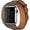 Apple Watch Series 2 Hermes 38mm Stainless Steel Case with Etoupe Swift Leather Double Tour Band (MNQ52)