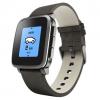 Pebble Time Steel (Black with Leather Band)