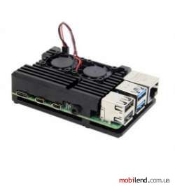 Raspberry Pi 4B Metal Aluminum Case with Double Fans (RA503)