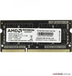 AMD 2 GB SO-DIMM DDR3 1600 MHz (R532G1601S1SL-UO)