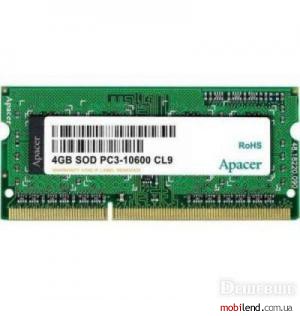 Apacer 4 GB SO-DIMM DDR3 1333 MHz (AS04GFA33C9TBGJ)