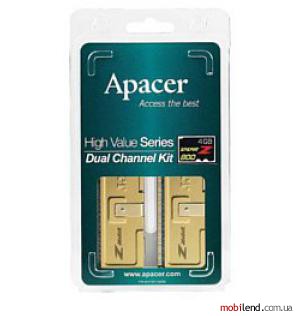 Apacer DDR2 800 DIMM 4Gb kit (2GB*2)