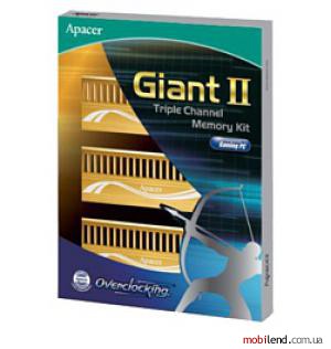 Apacer Giant II DDR3 1600 DIMM 3GB Kit (1GBx3)