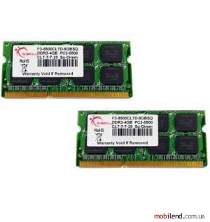 G.Skill 8 GB (2x4GB) SO-DIMM DDR3 1066 MHz (F3-8500CL7D-8GBSQ)