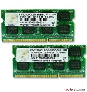 G.Skill 8 GB (2x4GB) SO-DIMM DDR3 1600 MHz (F3-12800CL9D-8GBSQ)
