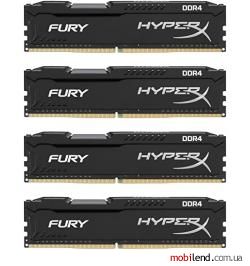 HyperX 64 GB (4x16GB) DDR4 2400 MHz Fury Black (HX424C15FBK4/64)