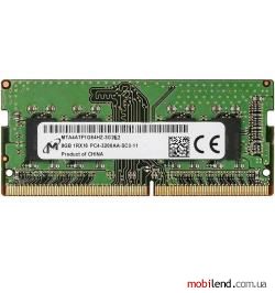 Micron 8 GB SO-DIMM DDR4 3200 MHz (MTA4ATF1G64HZ-3G2E2)