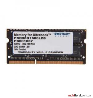 PATRIOT 8 GB SO-DIMM DDR3 1600 MHz (PSD38G1600L2S)