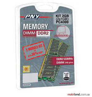 PNY Dimm DDR2 533MHz kit 2GB (2x1GB)