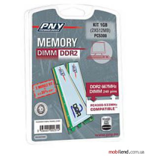 PNY Dimm DDR2 667MHz kit 1GB (2x512MB)