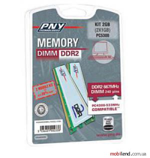 PNY Dimm DDR2 667MHz kit 2GB (2x1GB)