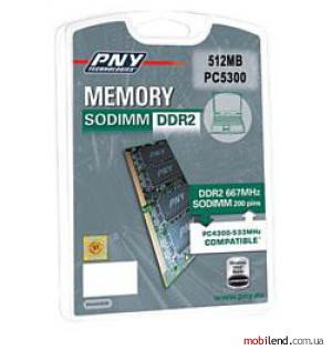 PNY Sodimm DDR2 667MHz 512MB