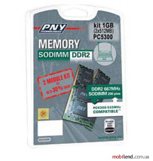 PNY Sodimm DDR2 667MHz kit 1GB (2x512MB)