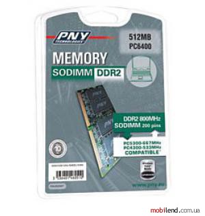 PNY Sodimm DDR2 800MHz 512MB