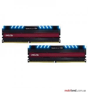 TEAM 16 GB (2x8GB) DDR4 3000 MHz Delta Blue LED (TDTBD416G3000HC16CDC01)