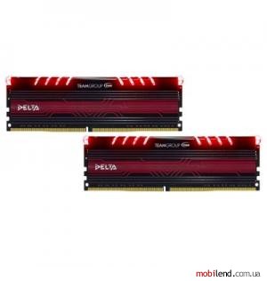 TEAM 16 GB (2x8GB) DDR4 3000 MHz Delta Red LED (TDTRD416G3000HC16CDC01)