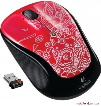 Logitech M325 Wireless Mouse Red Topography