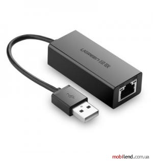 UGREEN CR110 USB Ethernet ������� 100mbps black (20254)