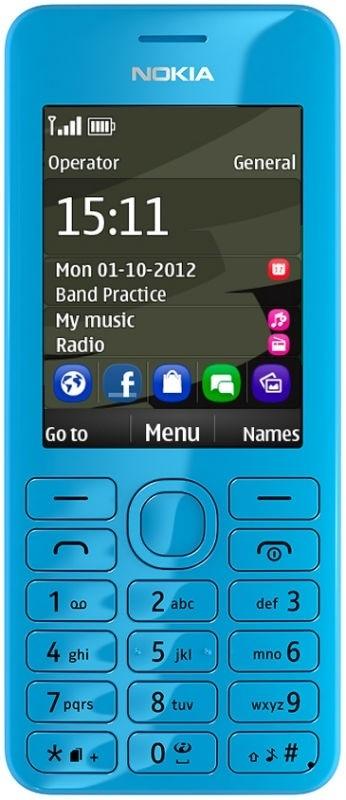 Nokia Asha 206 (Cyan)