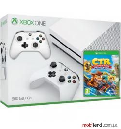 Microsoft Xbox One S 500GB   Crash Team Racing Nitro-Fueled   Wireless Controller with Bluetooth