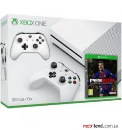 Microsoft Xbox One S 500GB White   PES 2019   Wireless Controller with Bluetooth