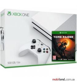 Microsoft Xbox One S 500GB White   Shadow of the Tomb Rider