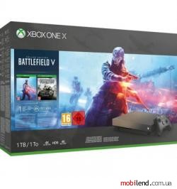 Microsoft Xbox One X 1TB Gold Rush Special Edition Battlefield V Bundle