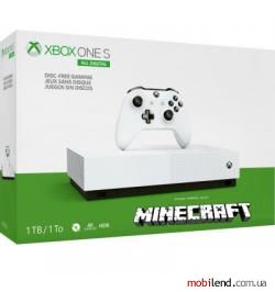 Microsoft Xbox One S 1TB White All-Digital Edition   Minecraft