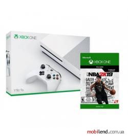 Microsoft Xbox One S 1TB White   NBA 2K19