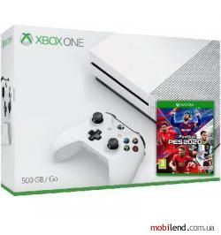 Microsoft XBox One S 500GB White   Pro Evolution Soccer 2020