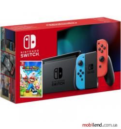 Nintendo Switch Neon Blue-Red   Mario   Rabbids Kingdom Battle
