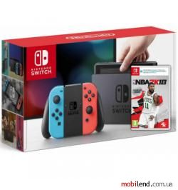 Nintendo Switch Neon Blue-Red   NBA 2K18