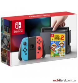 Nintendo Switch Neon Blue-Red   Super Mario Maker 2
