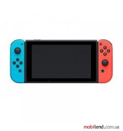 Nintendo Switch with Neon Blue and Neon Red Joy-Con