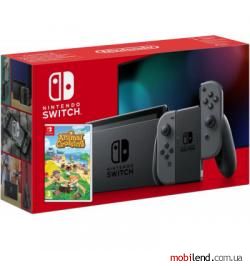 Nintendo Switch HAC-001-01 Gray   Animal Crossing: New Horizons
